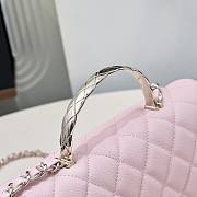 Okify CC 25S Coco Crush Handle Caviar Bag In Pink 23x13.5x7cm - 6