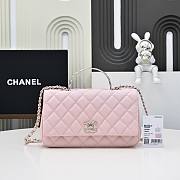 Okify CC 25S Coco Crush Handle Caviar Bag In Pink 23x13.5x7cm - 1