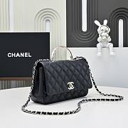 Okify CC 25S Coco Crush Handle Caviar Bag In Black 23x13.5x7cm - 3