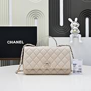 Okify CC 25S Coco Crush Handle Caviar Bag In Beige 23x13.5x7cm - 1
