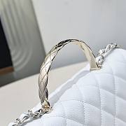 Okify CC 25S Coco Crush Handle Caviar Bag In White 23x13.5x7cm - 5