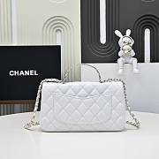 Okify CC 25S Coco Crush Handle Caviar Bag In White 23x13.5x7cm - 4