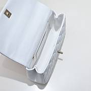 Okify CC 25S Coco Crush Handle Caviar Bag In White 23x13.5x7cm - 2