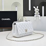 Okify CC 25S Coco Crush Handle Caviar Bag In White 23x13.5x7cm - 3