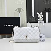 Okify CC 25S Coco Crush Handle Caviar Bag In White 23x13.5x7cm - 1