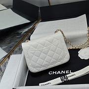 Okify CC Small CF Gold Ball Flap Bag In White Lambskin 18x13x7cm - 6