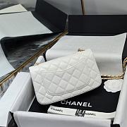 Okify CC Small CF Gold Ball Flap Bag In White Lambskin 20x13x7cm - 2