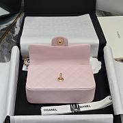 Okify CC Small CF Gold Ball Flap Bag In Pink Lambskin 20x13x7cm - 3