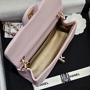 Okify CC Small CF Gold Ball Flap Bag In Pink Lambskin 20x13x7cm - 2
