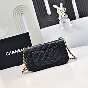 Okify CC Small CF Gold Ball Flap Bag In Black Lambskin 20x13x7cm - 4