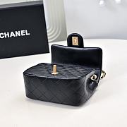 Okify CC Small CF Gold Ball Flap Bag In Black Lambskin 18x13x7cm - 4