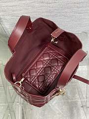Okify Dior Medium Toujours Bag In Red Macrocannage Calfskin 28.5x19x21cm - 3