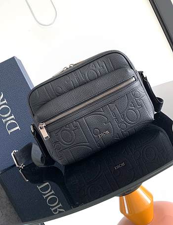 Okify Dior Rider 2.0 Zipped Messenger Bag In Black 23x17x7.5cm