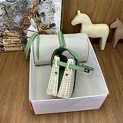Okify Hermes Kelly Picnic 20cm Bag In Green  - 6