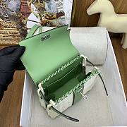 Okify Hermes Kelly Picnic 20cm Bag In Green  - 4