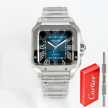 Okify Cartier Large De Santos Watch In Blue Dial 