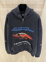 Okify Balenciaga Black Car Zipped Hoodie  - 3