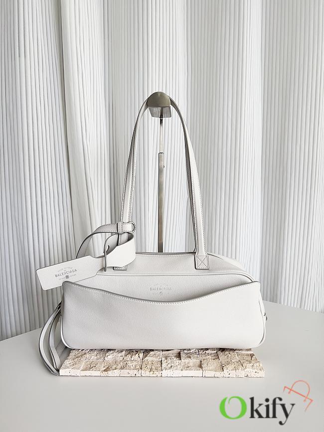Okify Balenciaga Small Carrie Bowling Bag In White 30.9x11.9x11.9cm - 1
