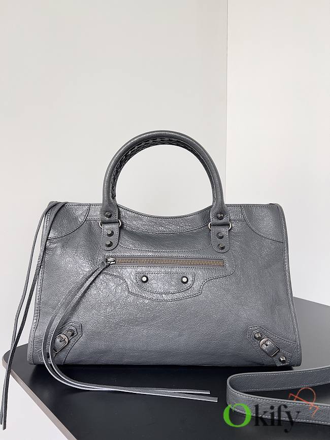 Okify Balenciaga Medium Le City Bag In Gray 37x23.4x14.9cm - 1