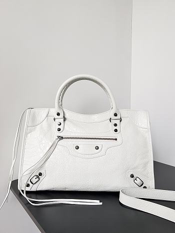 Okify Balenciaga Medium Le City Bag In White 37x23.4x14.9cm