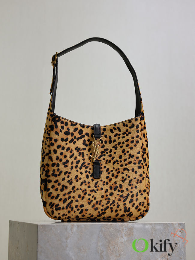 Okify YSL Le 5 À 7 Supple Small In Pony Hair Leather Leopard Bag 23x22x8.5cm - 1