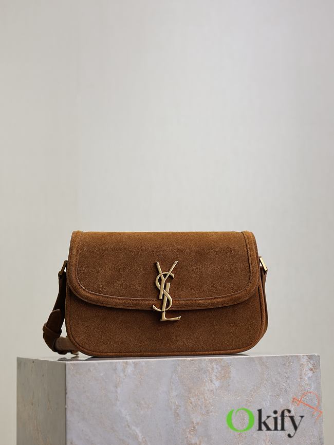 Okify YSL Small Solferino Bag In Brown Suede 24.5x15x8.5cm - 1