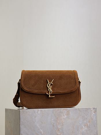 Okify YSL Small Solferino Bag In Brown Suede 24.5x15x8.5cm