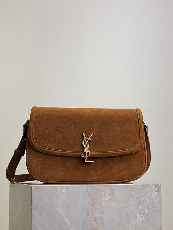 Okify YSL Medium Solferino Bag In Brown Suede 29x18x4.9cm