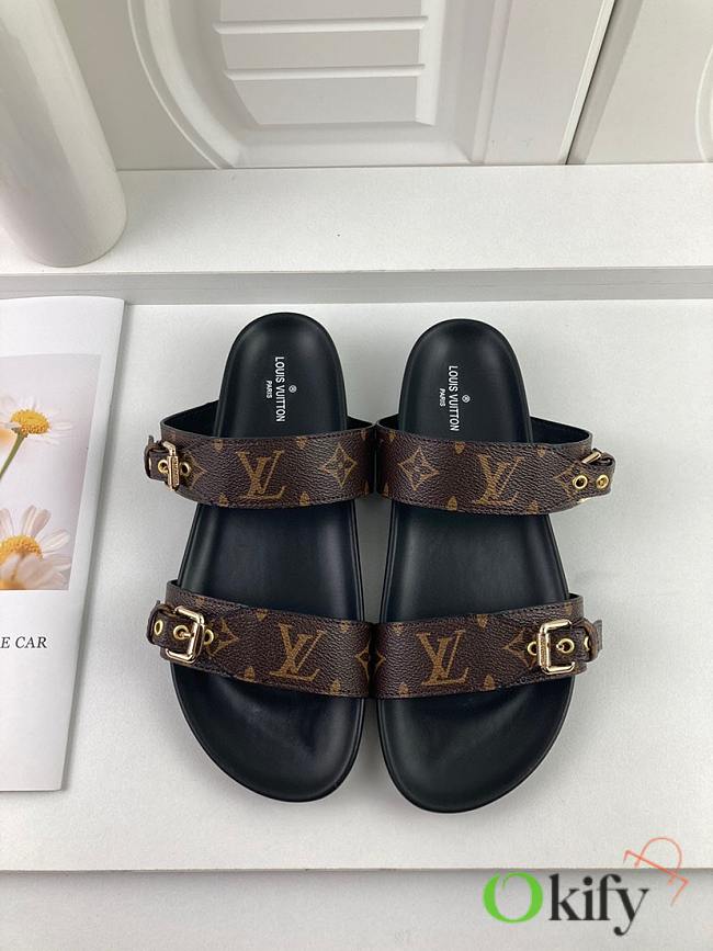 Okify Louis Vuitton Bom Dia Flat Comfort Mules Sandals 1AAW8K - 1