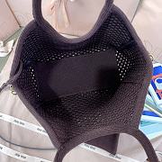 Okify MiuMiu Ivy Cotton Mesh Tote Bag In Brown 28x26x12.5cm - 2