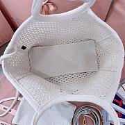Okify MiuMiu Ivy Cotton Mesh Tote Bag In White 28x26x12.5cm - 6