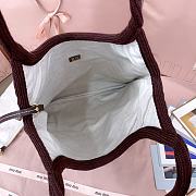 Okify MiuMiu Ivy Raffia Effect Woven Tote Bag In Coca 35x40cm - 5