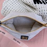 Okify MiuMiu Ivy Raffia Effect Woven Tote Bag In White 35x40cm - 3