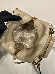 Okify Prada Mini Dangle Leather Top Handle Bag In Cream White 14x14x13.5cm  - 4