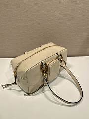 Okify Prada Medium Dangle Leather Top Handle Bag In Cream White 30x14x13.5cm  - 6