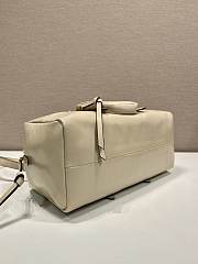 Okify Prada Medium Dangle Leather Top Handle Bag In Cream White 30x14x13.5cm  - 4