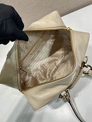 Okify Prada Medium Dangle Leather Top Handle Bag In Cream White 30x14x13.5cm  - 3