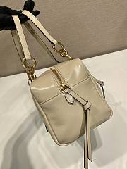 Okify Prada Medium Dangle Leather Top Handle Bag In Cream White 30x14x13.5cm  - 2