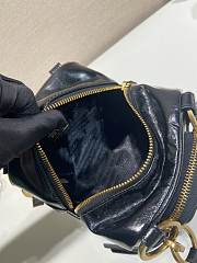 Okify Prada Mini Dangle Leather Top Handle Bag In Black 14x14x13.5cm  - 5