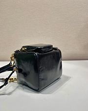 Okify Prada Mini Dangle Leather Top Handle Bag In Black 14x14x13.5cm  - 3