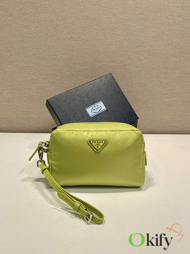 Okify Prada Small Re Nylon Pouch In Green 17x11x5.5cm - 1