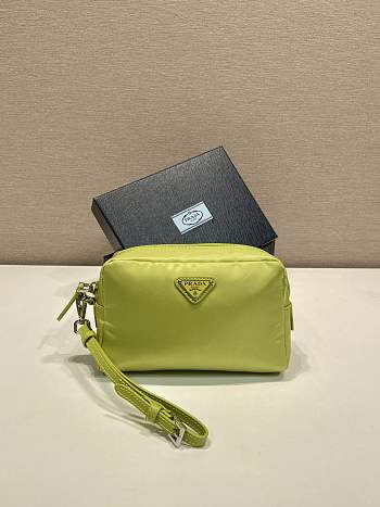 Okify Prada Small Re Nylon Pouch In Green 17x11x5.5cm