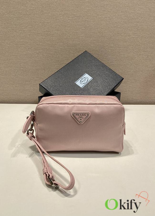 Okify Prada Small Re Nylon Pouch In Pink 17x11x5.5cm - 1