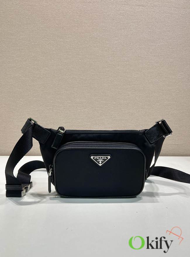 Okify Prada Re Nelon Black Belt Bag 19x13x2.5cm - 1