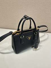 Okify Prada Mini Galleria Saffiano Leather Bag In Black 21x12.5x8.5cm - 2