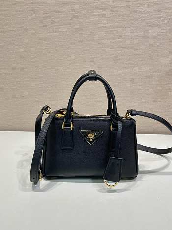 Okify Prada Mini Galleria Saffiano Leather Bag In Black 21x12.5x8.5cm
