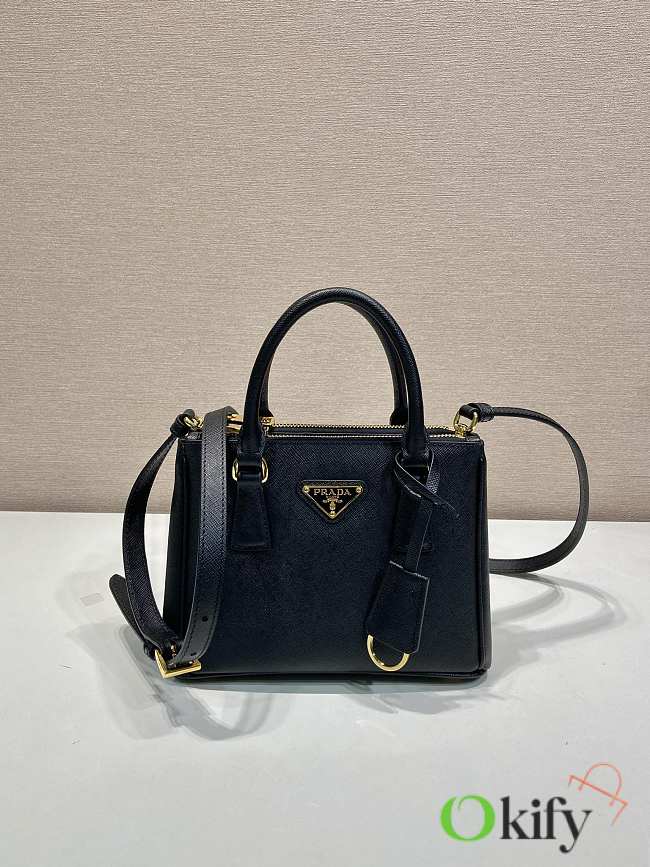 Okify Prada Mini Galleria Saffiano Leather Bag In Black 20x15x9.5cm - 1
