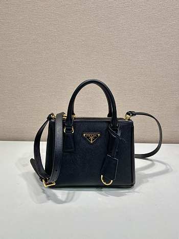 Okify Prada Mini Galleria Saffiano Leather Bag In Black 20x15x9.5cm
