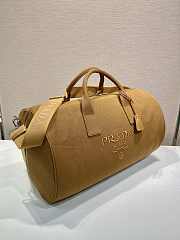 Okify Prada Canvas Duffle Bag In Brown Tabacco 53x32x32cm  - 6