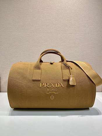 Okify Prada Canvas Duffle Bag In Brown Tabacco 53x32x32cm 